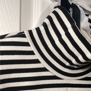Black & White striped high neck. Long sleeve